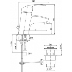 Bateria Valvex Angelo chrom - 2453000